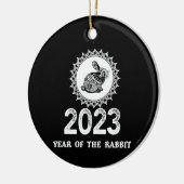 2023 Jaar van het konijnenjaar Chinees nieuwjaar Keramisch Ornament (Links)