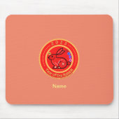 2023 Jaar van het konijnenontwerp Muismat (Voorkant)