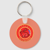 2023 Jaar van het konijnenontwerp Sleutelhanger (Achterkant)