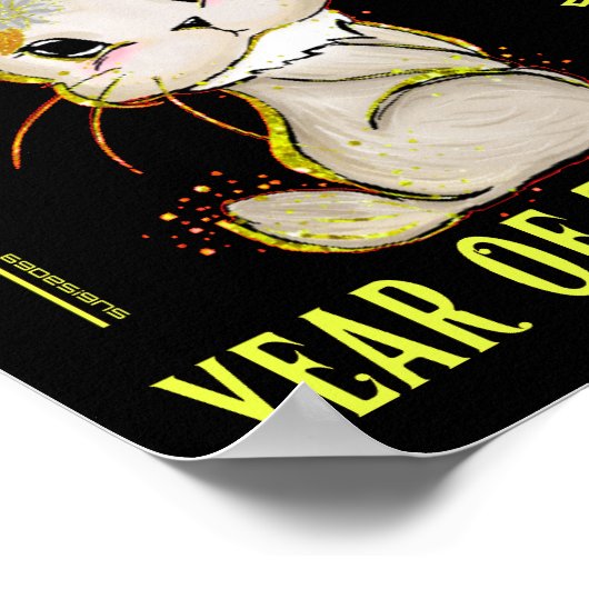 2023 JAAR VAN HET RABBIT chinese cadeauidee voor e Poster (Hoek)