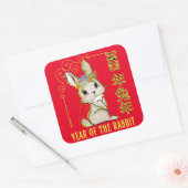 2023 JAAR VAN HET RABBIT chinese cadeauidee voor e Vierkante Sticker (Envelop)