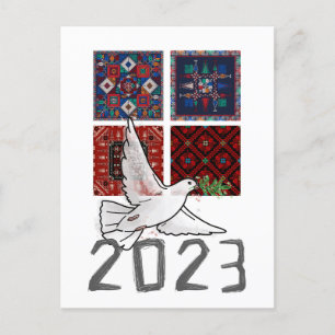 2023 Jaar van Vrede en Gerechtigheid- Gelukkig Nie Uitnodiging Briefkaart