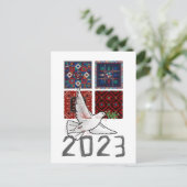 2023 Jaar van Vrede en Gerechtigheid- Gelukkig Nie Uitnodiging Briefkaart (Staand voorkant)