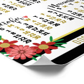 2023 Jaarkalender Bloemrijke Strepen | Aangepaste  Poster (Hoek)