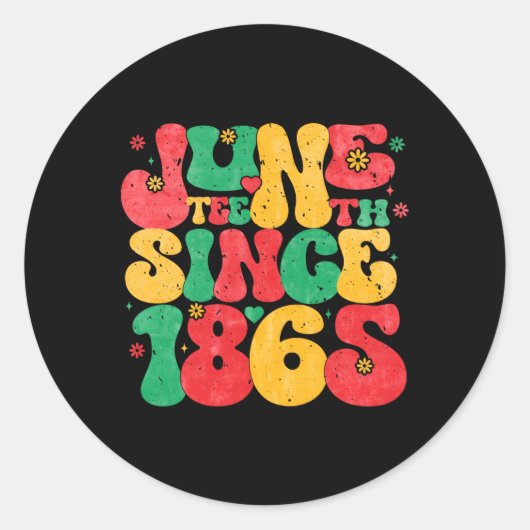 2023 Junenth Sinds 1865 Black Distress Ronde Sticker (Voorkant)