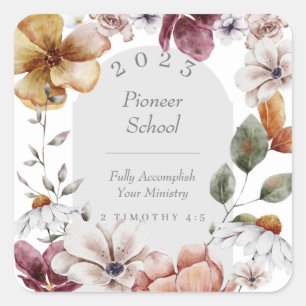 2023 JW Ministry Supply Pioneer School Vierkante Sticker