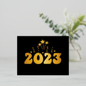 2023 kaart Goud kleuren luxe kerstkaart (Staand Voorkant)