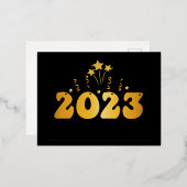 2023 kaart Goud kleuren luxe kerstkaart (Voorkant / Achterkant)