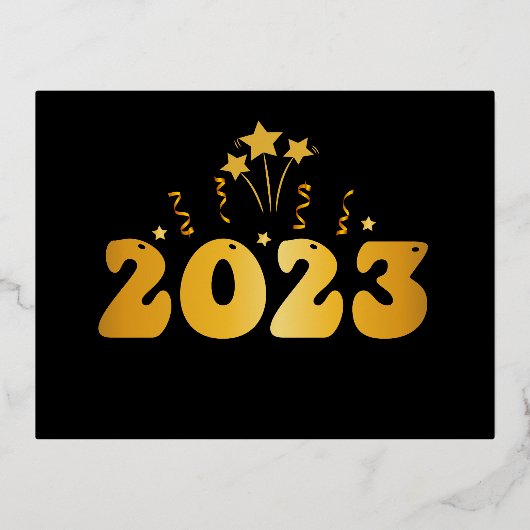 2023 kaart Goud kleuren luxe kerstkaart (Voorkant)