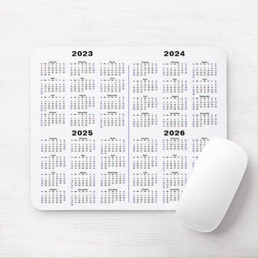 2023 - Kalender 2026 Minimalistisch 4 jaar Muismat (Met muis)