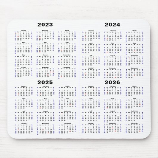 2023 - Kalender 2026 Minimalistisch 4 jaar Muismat (Voorkant)