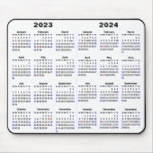 2023 - Kalender 2 jaar 2024 Minimalistisch 2 jaar Muismat (Voorkant)