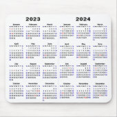 2023 - Kalender 2 jaar 2024 Minimalistisch 2 jaar Muismat (Voorkant)