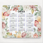 2023 Kalender Aangepaste Floral Roos Roze Butterfl Muismat (Voorkant)