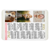 2023 Kalender Blush Pink Gold Family Foto Collage Magneet (Horizontaal)