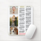 2023 Kalender Blush Pink Gold Family Foto Collage Muismat (Met muis)