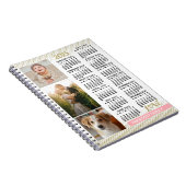 2023 Kalender Blush Pink Gold Family Foto Collage Notitieboek (Rechterzijde)