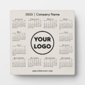 2023 Kalender Company Logo Beige Business Fotoplaat (Voorkant)