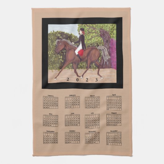2023 Kalender Dressage Paardensport Theedoek (Verticaal)