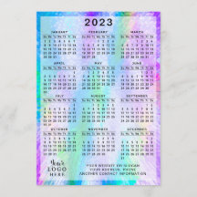 2023 Kalender kleurrijke Iridescent Holographic