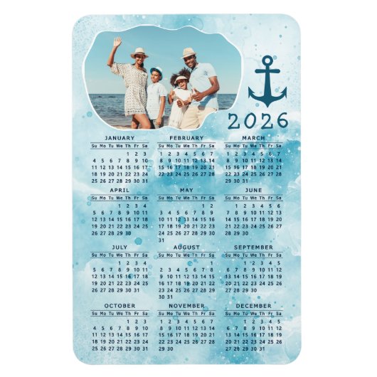 2023 Kalender Kustoceaanfamilie Foto Magneet (Verticaal)