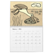 2023 kalender met kinderachtige sepia-tekeningen (Feb 2026)