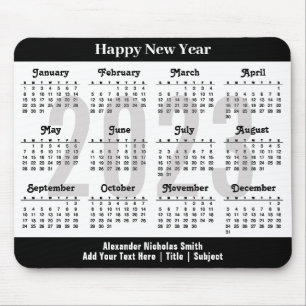 2023 Kalender - Modern Black and White Minimalist Muismat