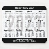 2023 Kalender - Modern Black and White Minimalist Muismat (Voorkant)