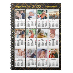 2023 Kalender Moderne familie 12 Foto Collage DIY Notitieboek