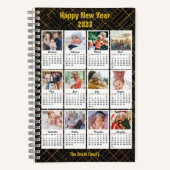2023 Kalender Moderne familie 12 Foto Collage DIY Notitieboek (Voorkant)