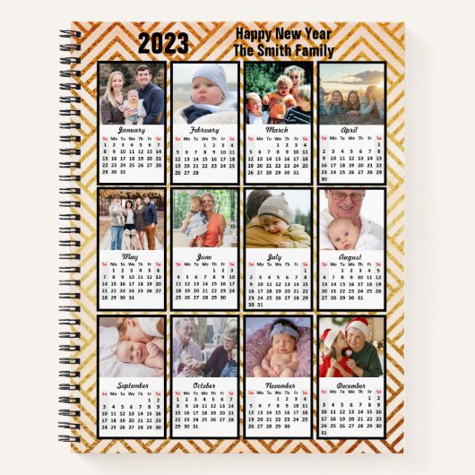 2023 Kalender Moderne reeks 12 Foto Aangepast doe Notitieboek (Voorkant)