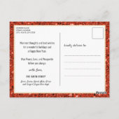 2023 Kalender moderne reeks 12 Foto Red Glitter Briefkaart (Achterkant)