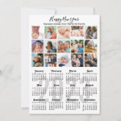 2023 Kalender Multi-Photo Cute Script Modern Black Feestdagenkaart (Voorkant)