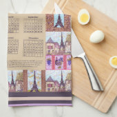 2023 Kalender Paris Eiffeltoren Pointillisme Kunst Theedoek (Quarter Fold)