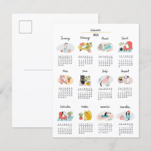 2023 Kalenderkalender voor katten en honden Briefkaart