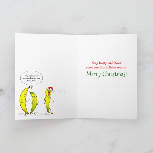 2023 Kerst Banaan Karate Wortel Sneeuwman Grappig Feestdagen Kaart (Binnen)