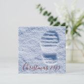 2023 Kerstman Kerstman Boot Print Feestdagenkaart (Staand voorkant)