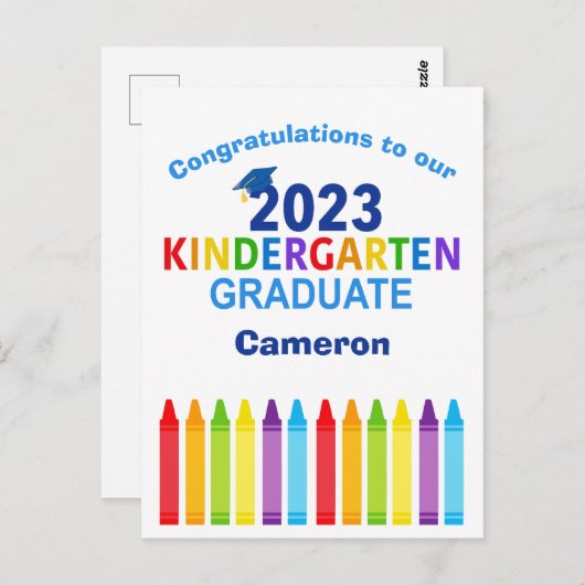2023 Kindergarten Afstuderen aangepast Afstuderen Briefkaart (Voorkant / Achterkant)