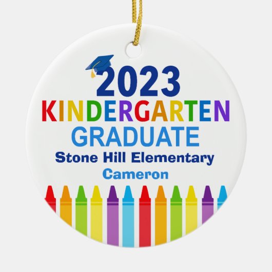 2023 Kindergarten Afstuderen aangepast Afstuderen Keramisch Ornament (Voorkant)