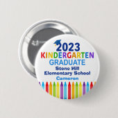 2023 Kindergarten Afstuderen - Aangepaste naamplaa Ronde Button 5,7 Cm (Voorkant /achterkant)