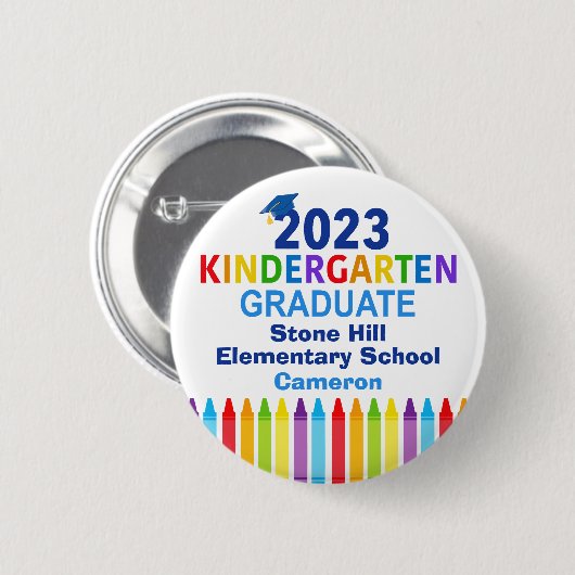 2023 Kindergarten Afstuderen - Aangepaste naamplaa Ronde Button 5,7 Cm (Voorkant /achterkant)