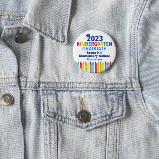 2023 Kindergarten Afstuderen - Aangepaste naamplaa Ronde Button 5,7 Cm (In situ)