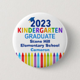 2023 Kindergarten Afstuderen - Aangepaste naamplaa Ronde Button 5,7 Cm