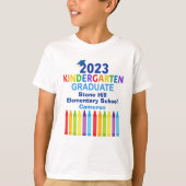 2023 Kindergarten Afstuderen Cute Crayon Custom Ki T-shirt (Voorkant)