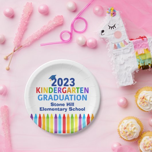 2023 Kindergarten Afstuderen School Custom Party Papieren Bordje (Feest)
