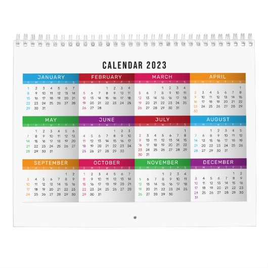 2023 kleurrijk kalenderontwerp kalender (Achterkant)