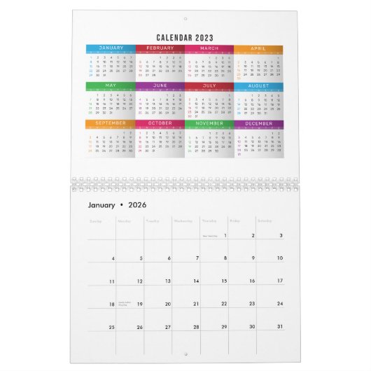 2023 kleurrijk kalenderontwerp kalender (Jan 2026)