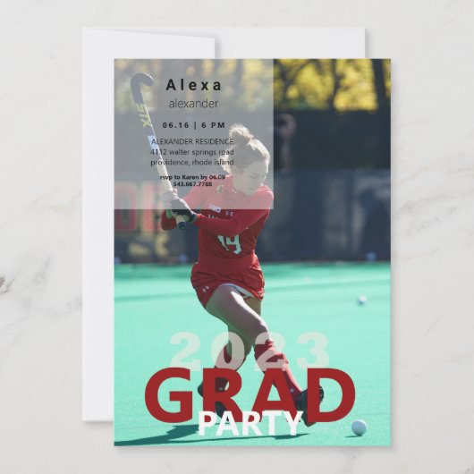 2023 Lacrosse Photo Graduation Party Kaart (Voorkant)