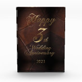 2023 Lederen bruiloft gelukkig 3de Jubileum Fotoblokken (Voorkant)