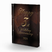 2023 Lederen bruiloft gelukkig 3de Jubileum Fotoblokken (Rechts)